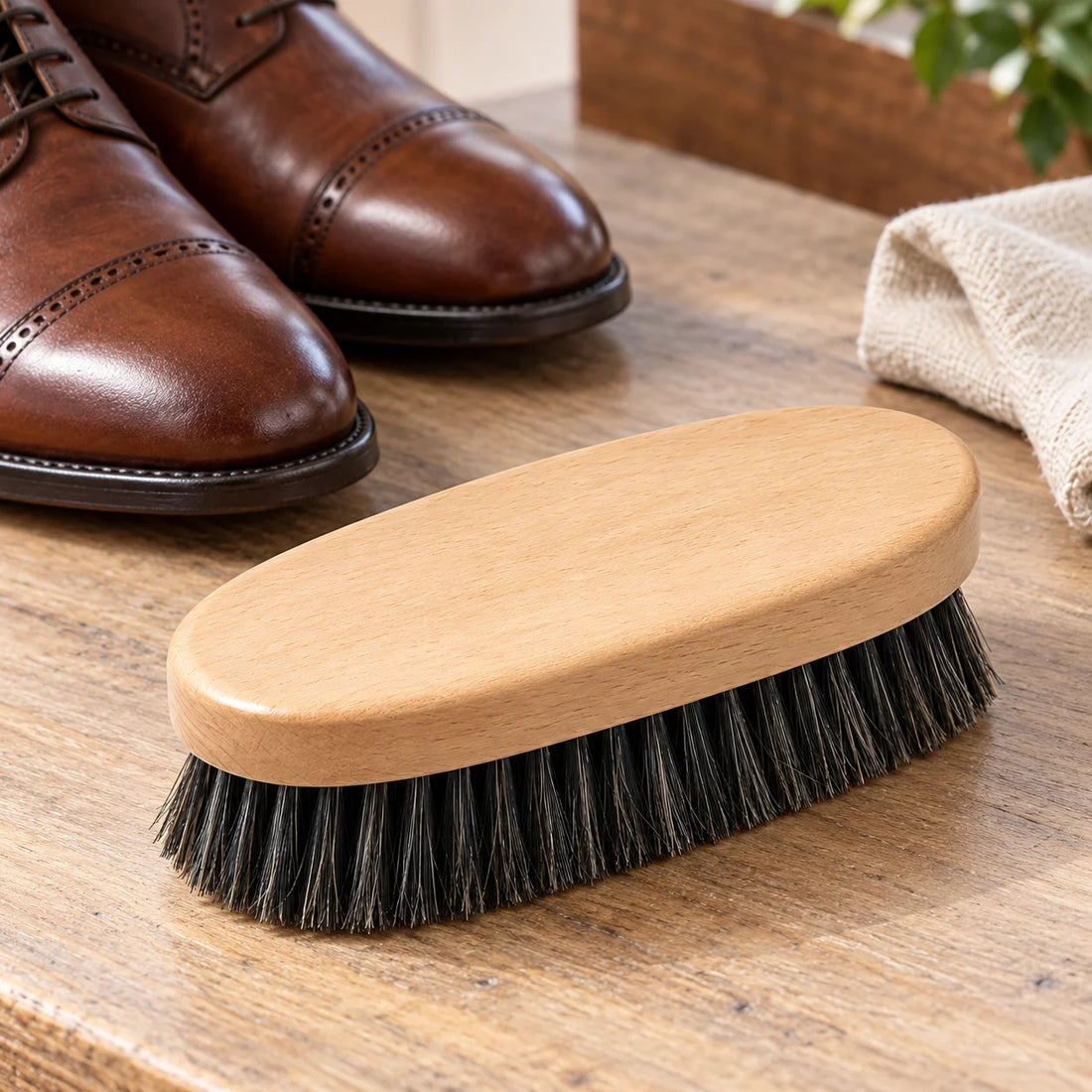 Wood-Back Shoe Brush — feature view